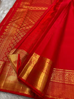 Load image into Gallery viewer, Classic Scarlet Red Bridal Elegance Kanchipuram Handloom Silk Saree SS26174
