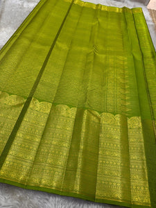 Classic Lime Green Bridal Elegance Kanchipuram Handloom Silk Saree SS26169