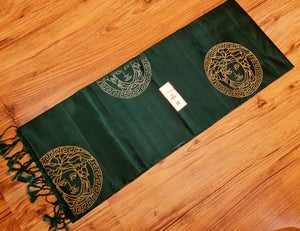 Pine Green Versace Elegance Kanchipuram Handloom Silk Saree SS8205