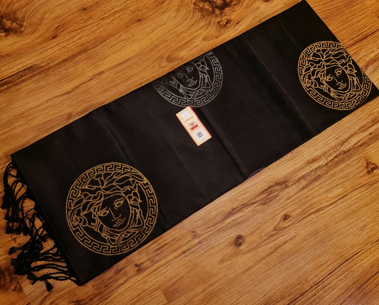 Charcoal Black Versace Elegance Kanchipuram Handloom Silk Saree SS8203