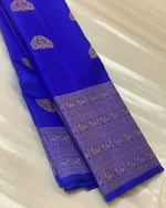 Load image into Gallery viewer, Royal Blue Elegance Bridal Kalyana Pattu Handwoven Silk Saree SS6202
